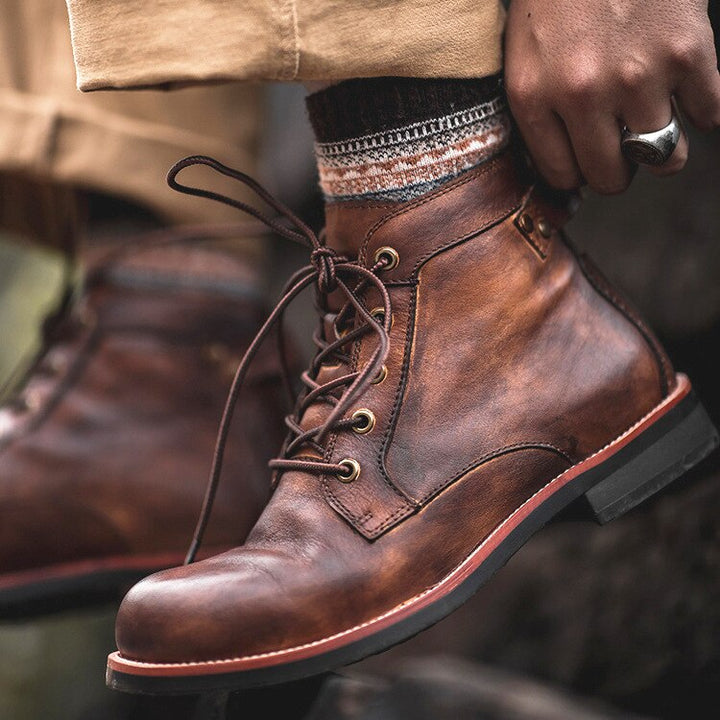 Durable men's walking boots with orthopedic arch support for all-day comfort & improved foot health.