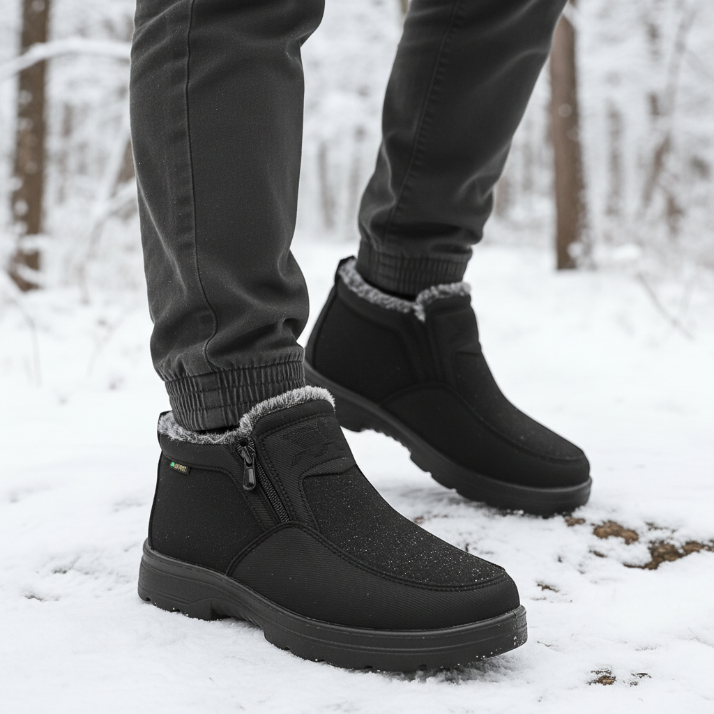 Men's orthopedic waterproof winter boots, warm and non-slip for cold weather comfort