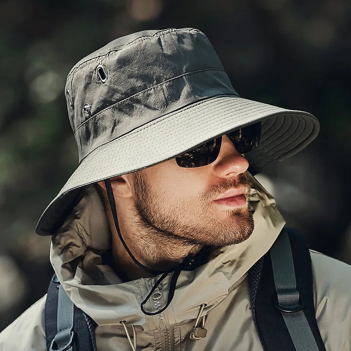 Durable men's UV protection hat, essential outdoor gear for fishing and sunny adventures.