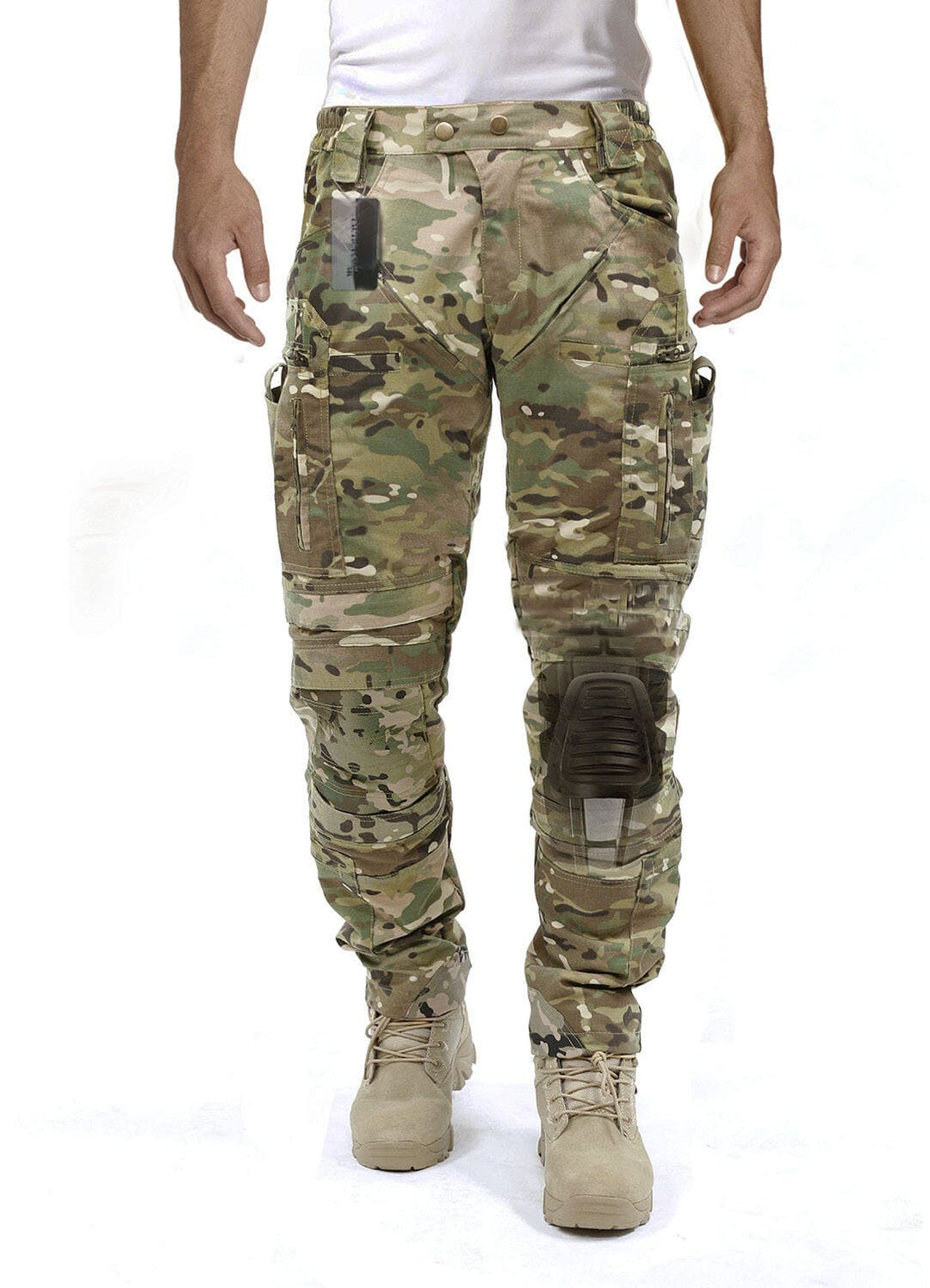 Rear view of men's Luis cargo pants, demonstrating comfortable fit and tactical-grade durability