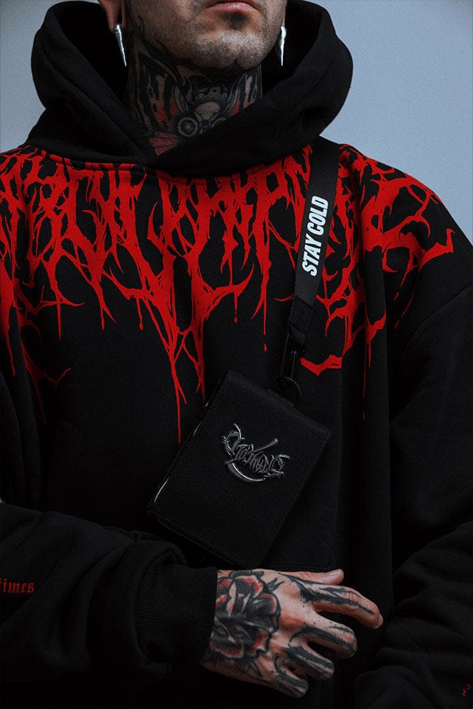 Casual men's oversized hoodie with a unique graphic print, designed for comfort and everyday street style.