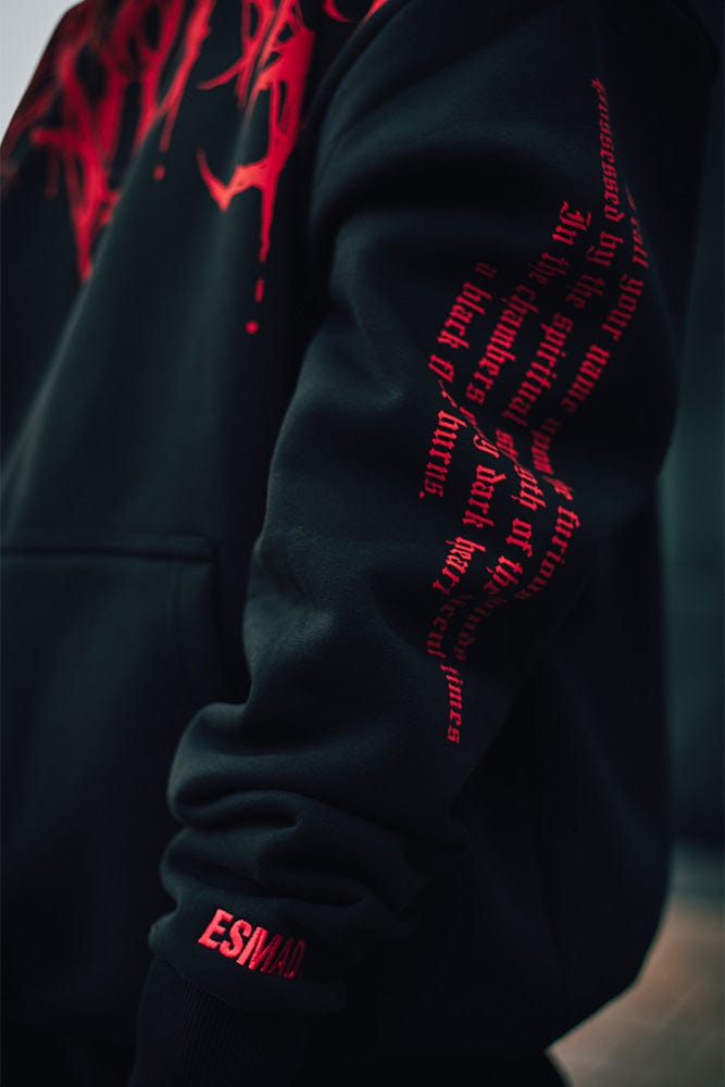 Men's fashion oversized graphic hoodie, a heavy, comfortable piece with a relaxed fit for modern streetwear.