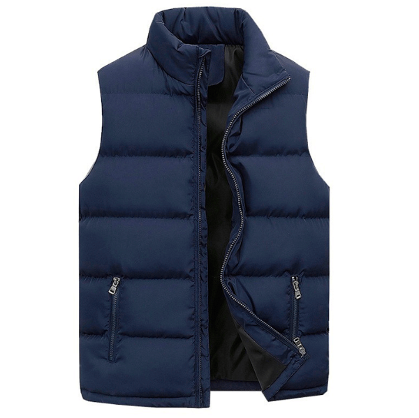 Men's water-repellent padded vest, stylish outerwear for winter, lightweight & comfortable layering piece.