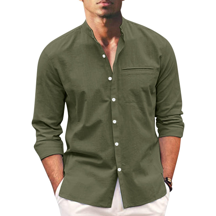 Oversized fit men's summer casual shirt with long sleeves