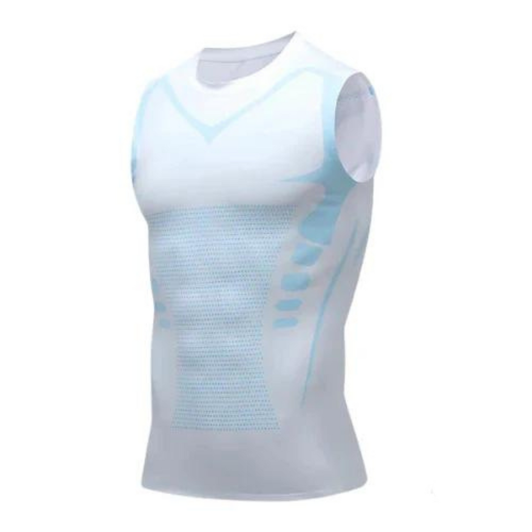 Slimming men's compression shirt shapes chest & waist. Enhances posture, providing an instant firming effect.