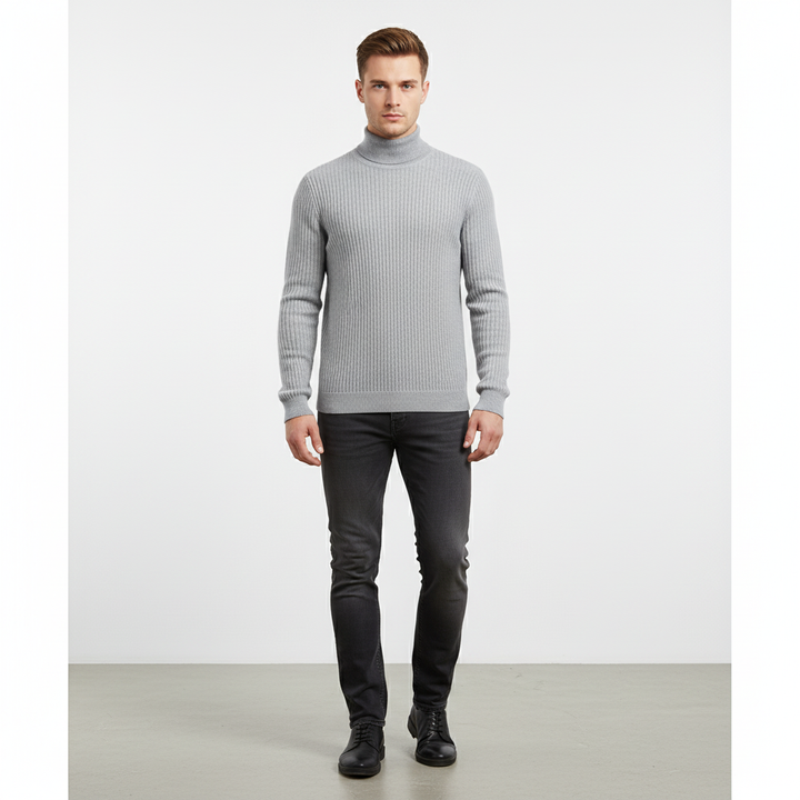 Winterfashion essential: Jörg men's cotton rollneck sweater offering warmth and style