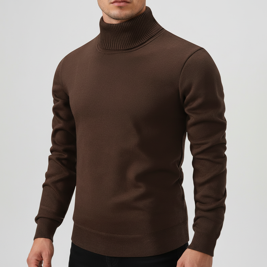 Versatile Jörg men's cotton rollneck sweater, suitable for both casual and formal occasions