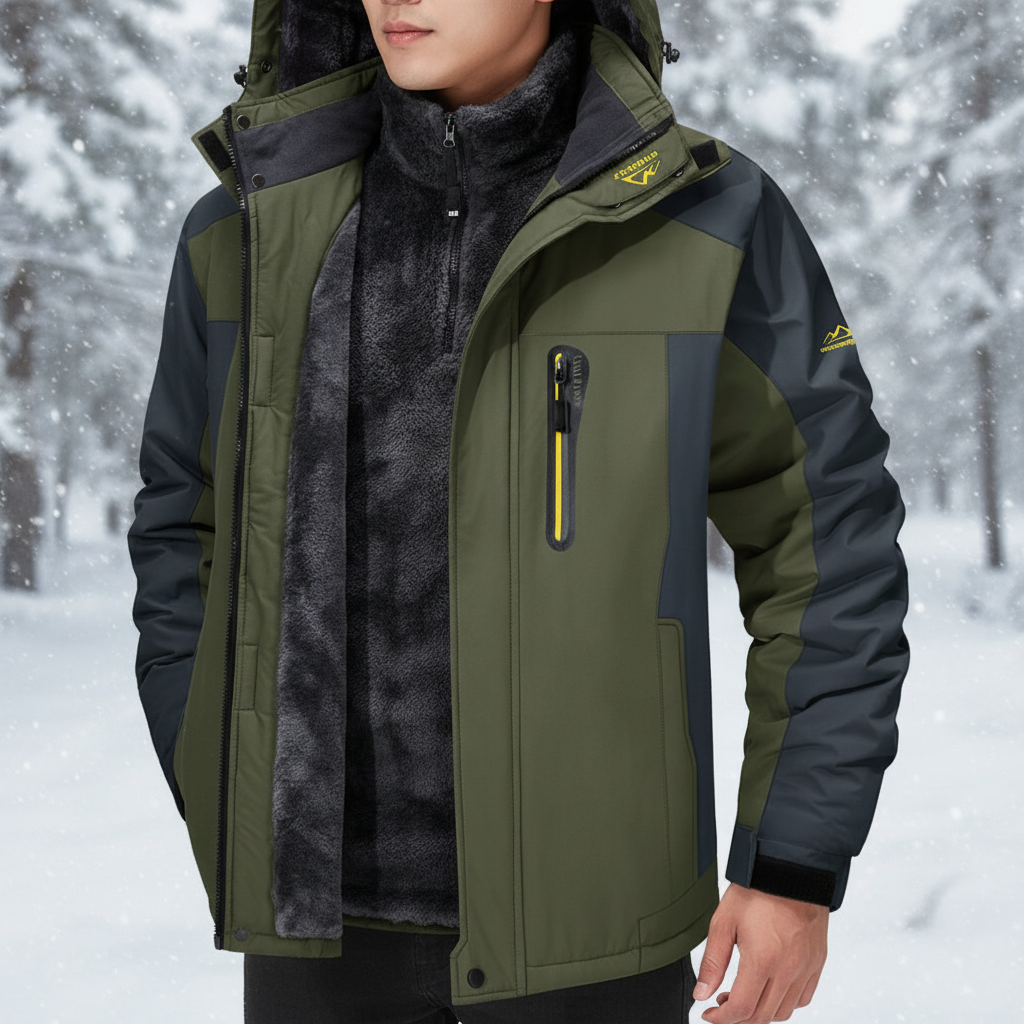 Men's Premium Insulated Winter Jacket, waterproof outdoor wear for cold weather