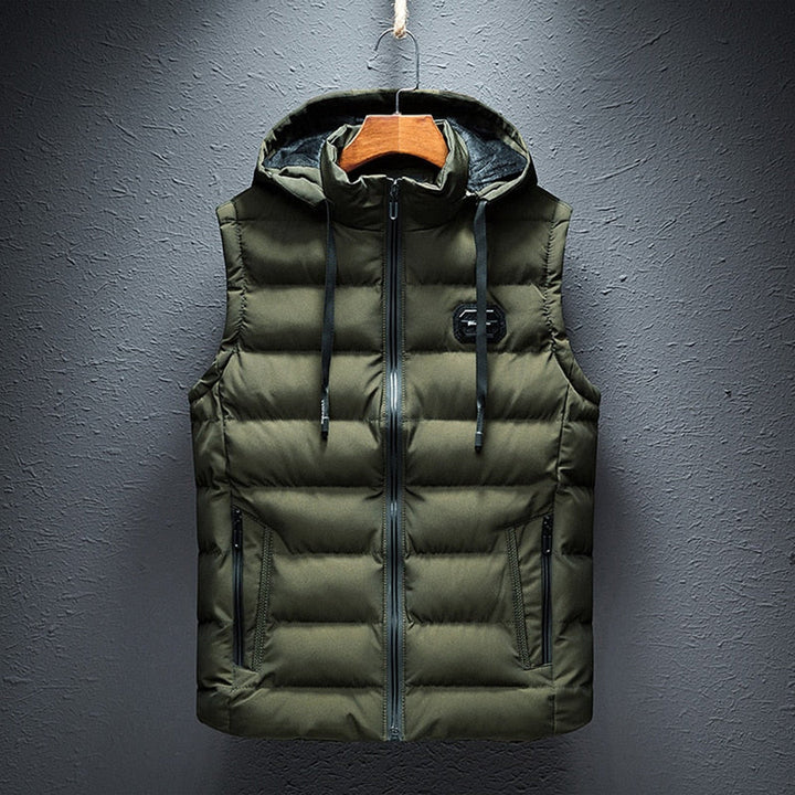 Men's premium lightweight puffer vest, ideal as a bodywarmer for fall & winter layering. Stylish outerwear.