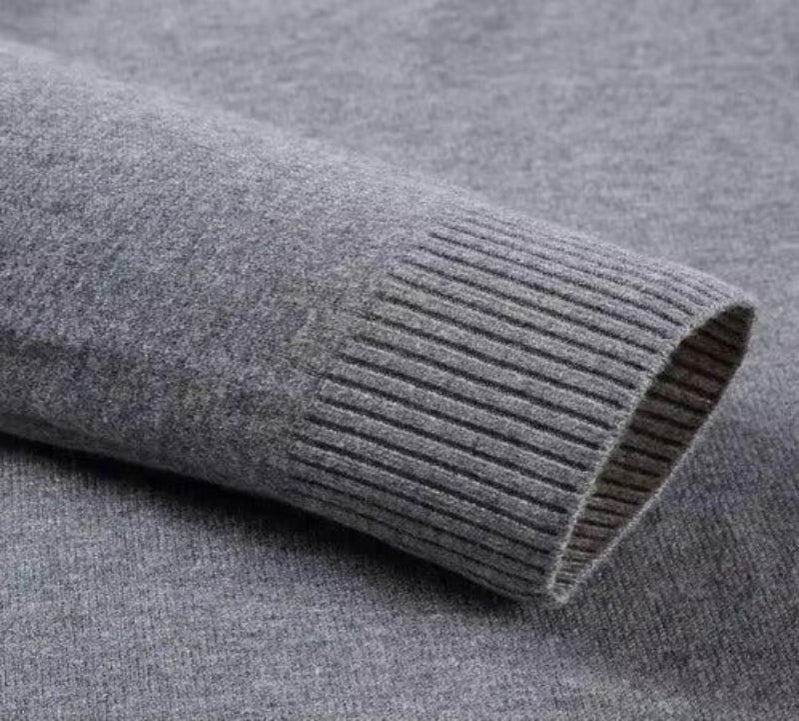 Men's elegant roll neck sweater, a versatile and comfortable long sleeve pullover for office or casual winter style.