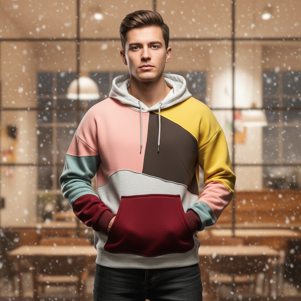 Men's printed hooded sweatshirt, Henry, with modern design, ideal for autumn casual wear