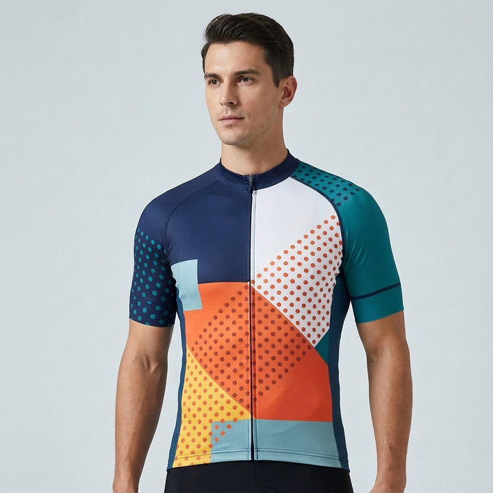 Pro cycling jersey for men, Gordon, emphasizing breathability with mesh panels and aero dynamic fit