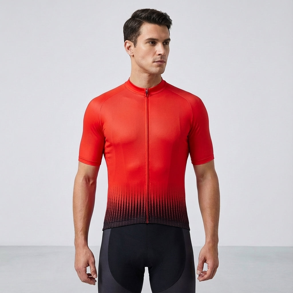 Ted men's cycling attire, aerodynamic jersey and comfortable padded shorts for bike riding
