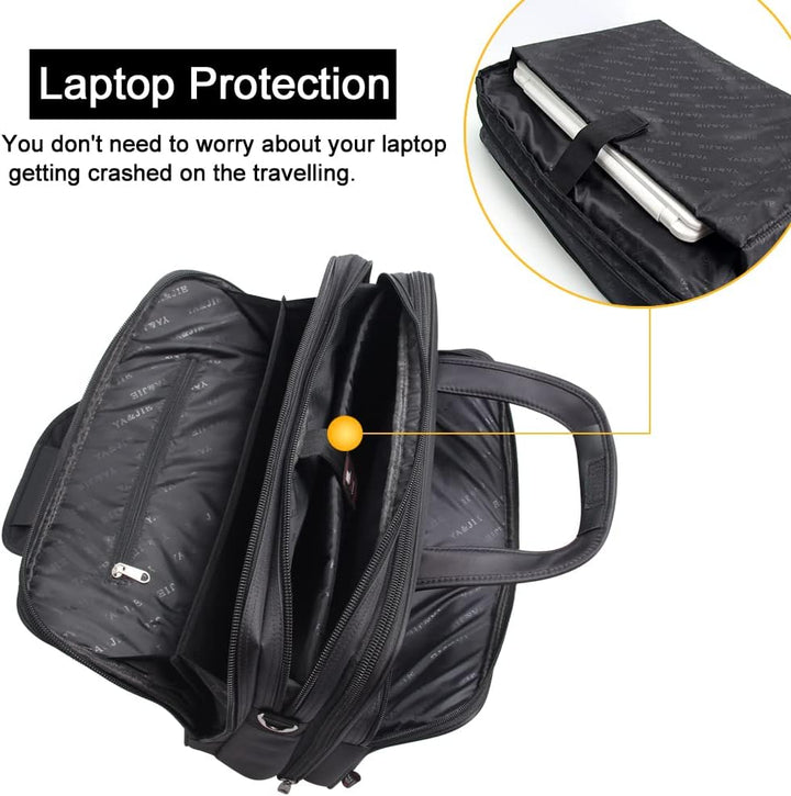 Modern men's professional laptop tote bag, ideal for organized business travel & daily work.