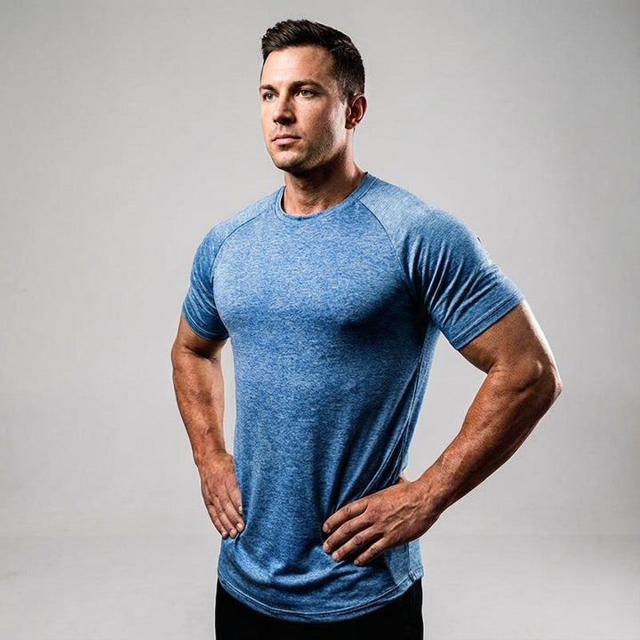Men's quick-dry polyester T-shirt, athletic performance wear for training and sportswear, Zachary