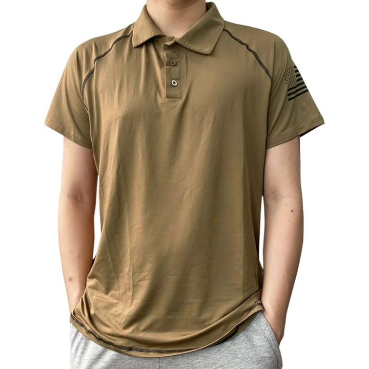 Stylish men's summer polo shirt, a Quick-Dry Outdoor Performance TrailCore Polo in a vibrant blue.