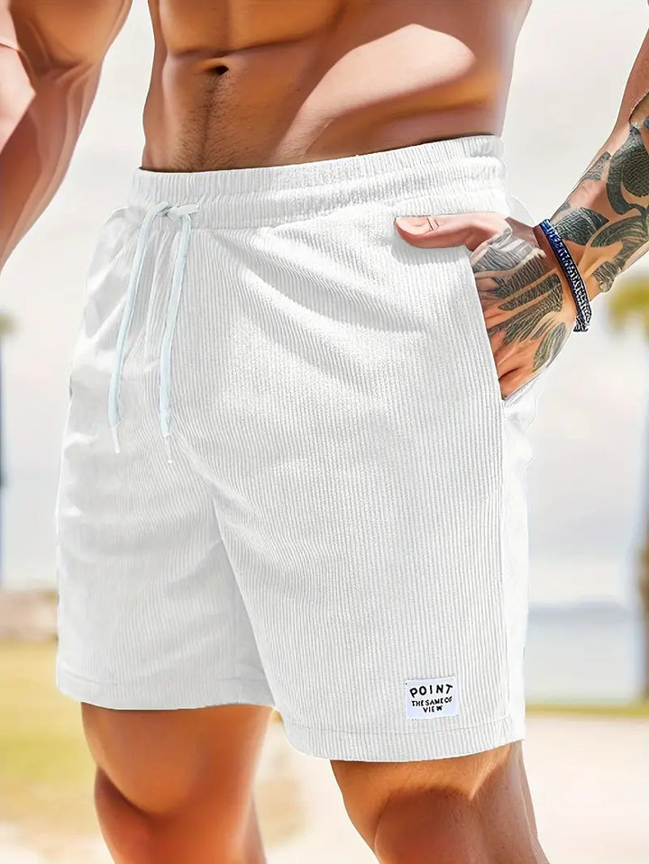 Stylish men's swimwear: quick-dry shorts with comfortable adjustable waistband.