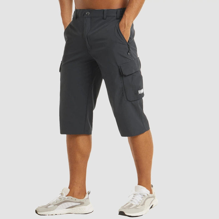Men's summer cargo shorts, quick-drying and breathable, perfect for beach trips or city exploration.