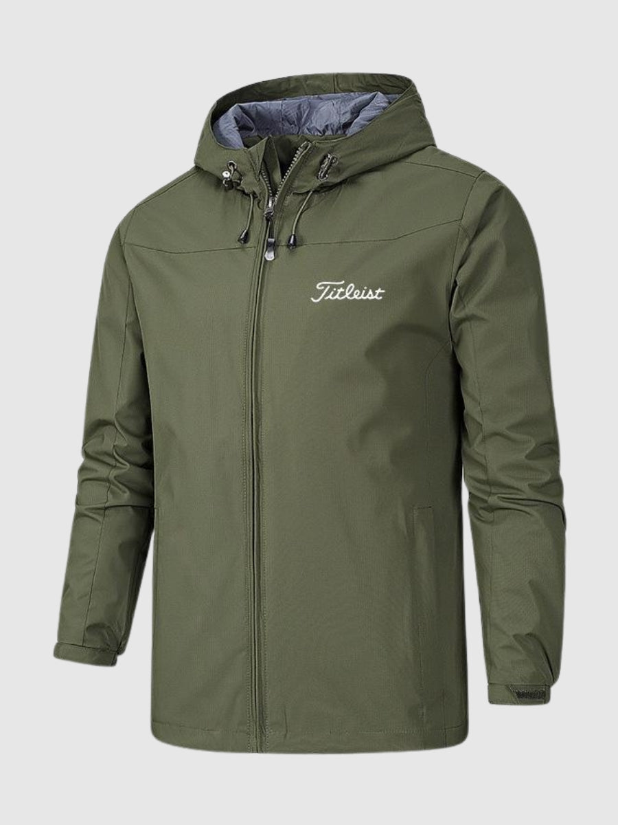 Men's RainTrek waterproof rain jacket. A breathable, lightweight windbreaker for all-weather outdoor adventures.