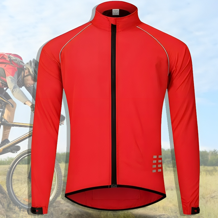 High-performance men's reflective cycling jacket, designed for visibility and all-weather use.