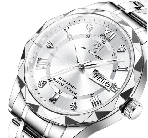 Elegant men's Regalia timepiece: automatic, diamond dial, sapphire glass, luminous hands, and leather band.