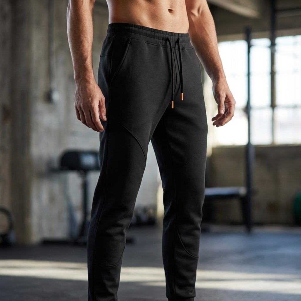 Men's regular fit warm polyester jogging pants, ideal for winter activewear or casual wear.