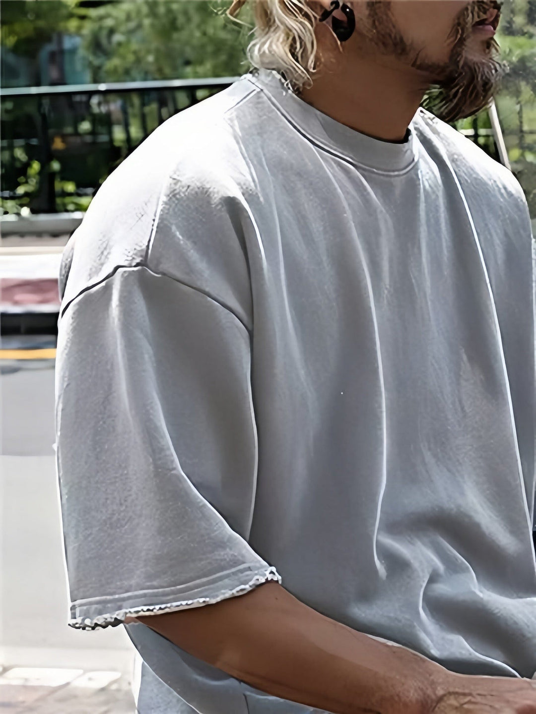 Relaxed fit men's leisure sports set. Two-piece urban activewear designed for comfort & casual fashion streetwear.