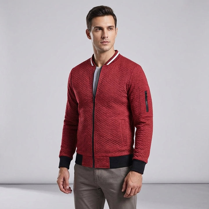 Athletic wear men's slim fit casual jacket with stylish arm zipper, versatile outerwear