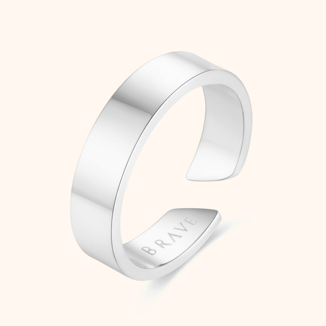 Men's robust open ring, sturdy and bold men's jewelry. Durable, water resistant, and rust proof for everyday wear.
