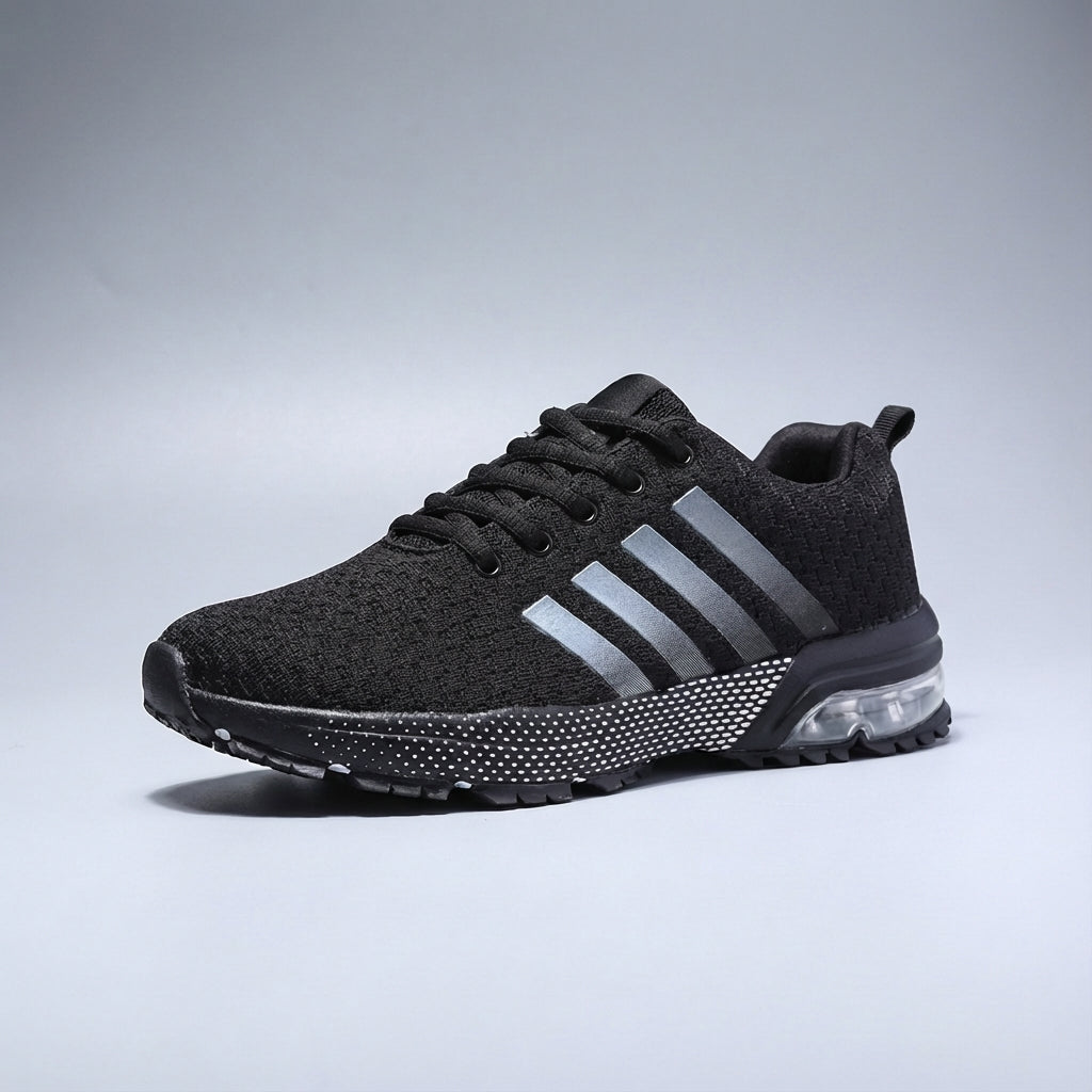 Rudy men's athletic footwear, dynamic black and orange design, perfect for running and training