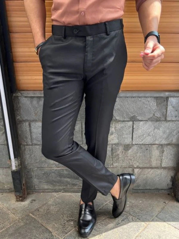 Men's slim fit formal stretch dress pants, ideal for business and formal occasions.