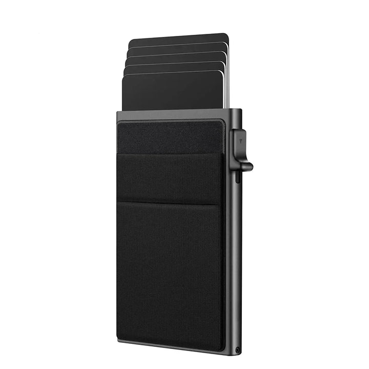 Stylish men's metal wallet, an RFID blocking card holder for everyday security and minimalism
