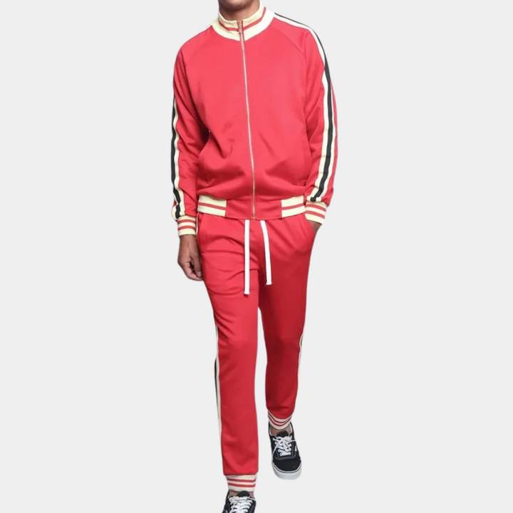 Comfortable men's fitness apparel tracksuit, engineered for ultimate active comfort & gym activities. Jogging suit.