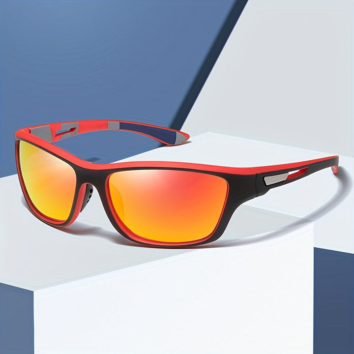 Lightweight men's polarized running sunglasses, UV400 protection for active sports.