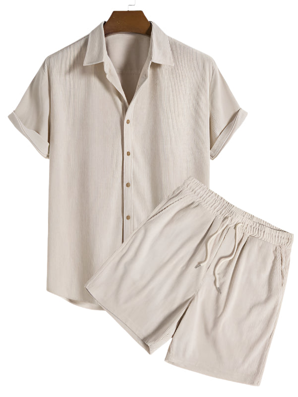 Elegant men's striped summer set, ideal for resort wear or casual everyday style.