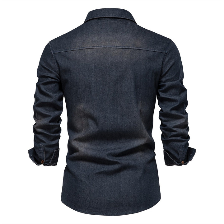 Hugo men's stylish long-sleeve denim button-up shirt. Premium mens apparel for casual everyday comfort.