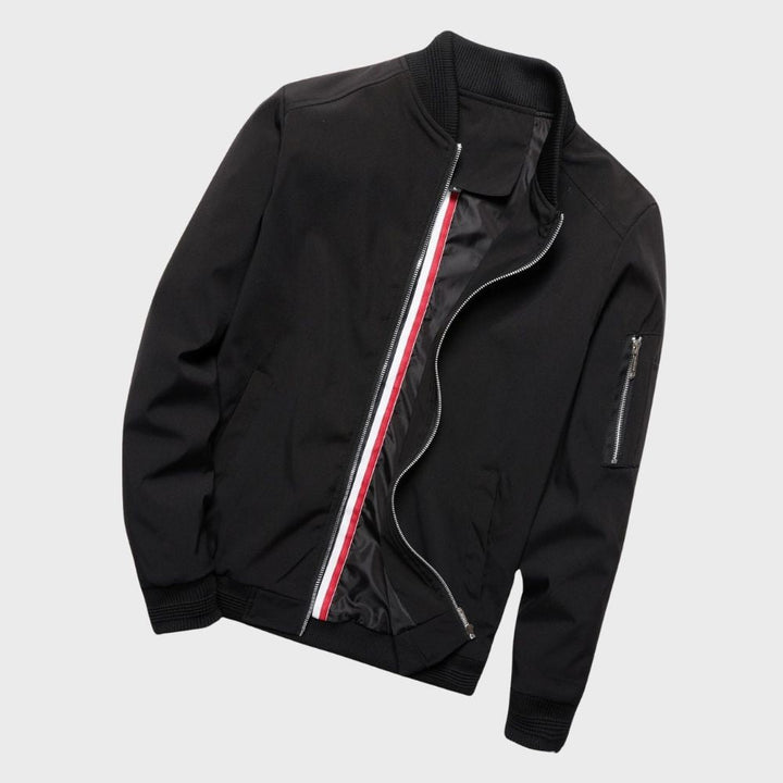 Stylish men's bomber jacket, modern design, lightweight casual outerwear for everyday.
