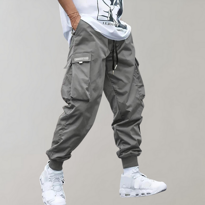 Modern men's bottom wear: stylish cargo pants with functional utility pockets.