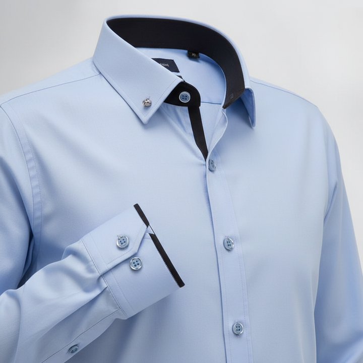 Men's casual yet stylish button-down collar long-sleeve shirt crafted from cotton