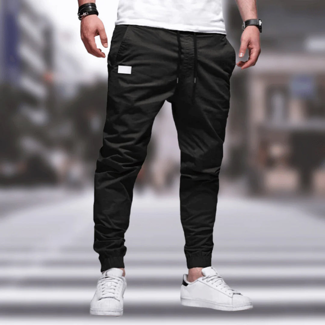 Versatile men's smart casual trousers. Comfortable everyday pants, ideal for stylish menswear and casual wear.