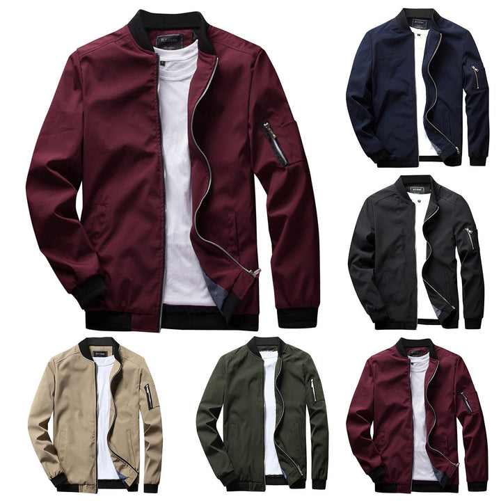 Men's stylish lightweight summer jacket, versatile short bomber outerwear for spring fashion.