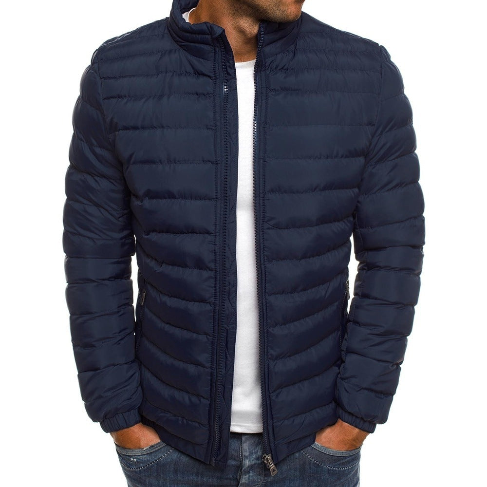 Men's stylish lightweight winter jacket in dark color, perfect for modern casual outerwear. Ideal for cold weather fashion.