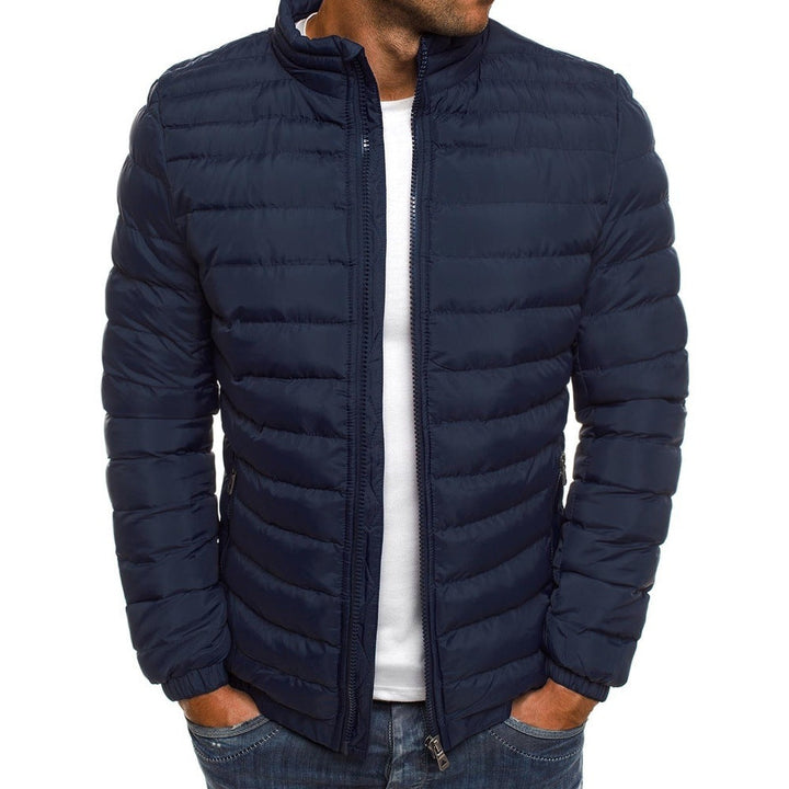 Men's stylish lightweight winter jacket in dark color, perfect for modern casual outerwear. Ideal for cold weather fashion.