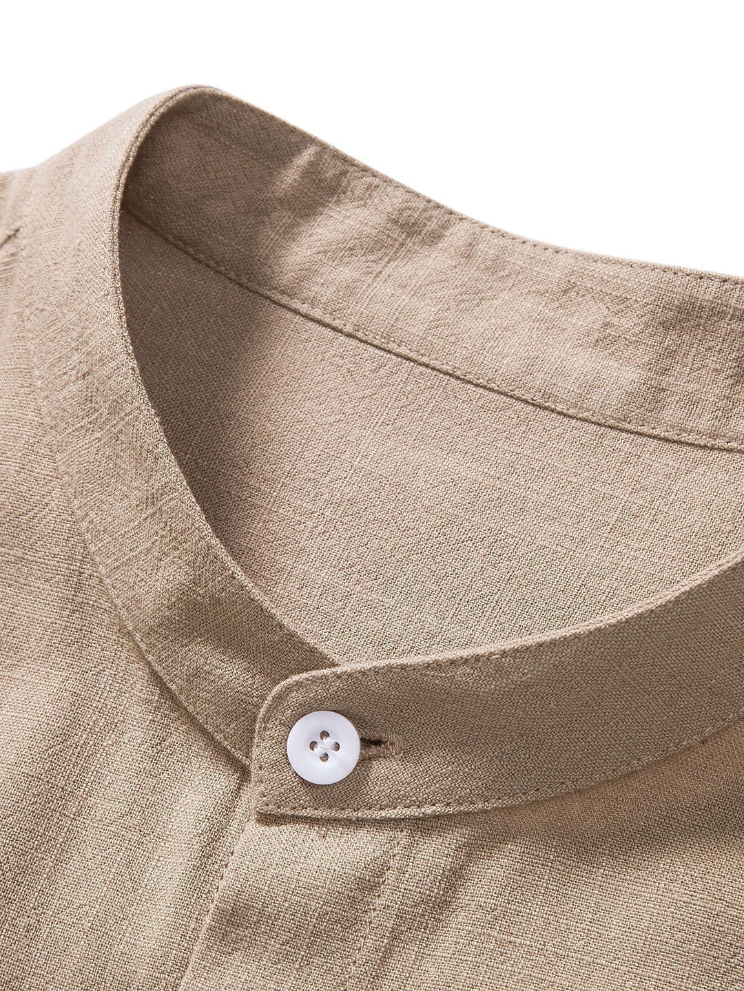 Men's complete linen matching set: stylish short-sleeve shirt and comfortable trousers for men.