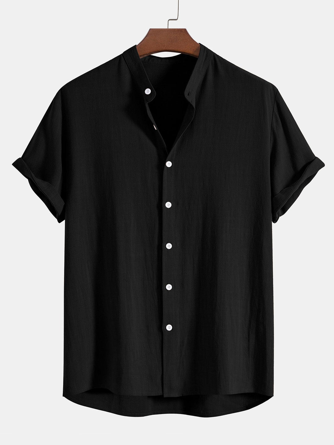 Breathable men's linen matching set, short sleeve shirt and trousers for stylish summer fashion.