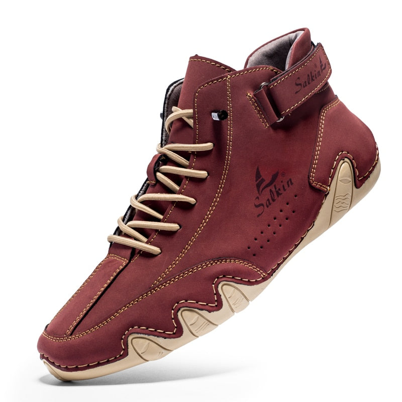 Front view of comfortable men's orthopedic casual shoes, perfect for daily foot health.