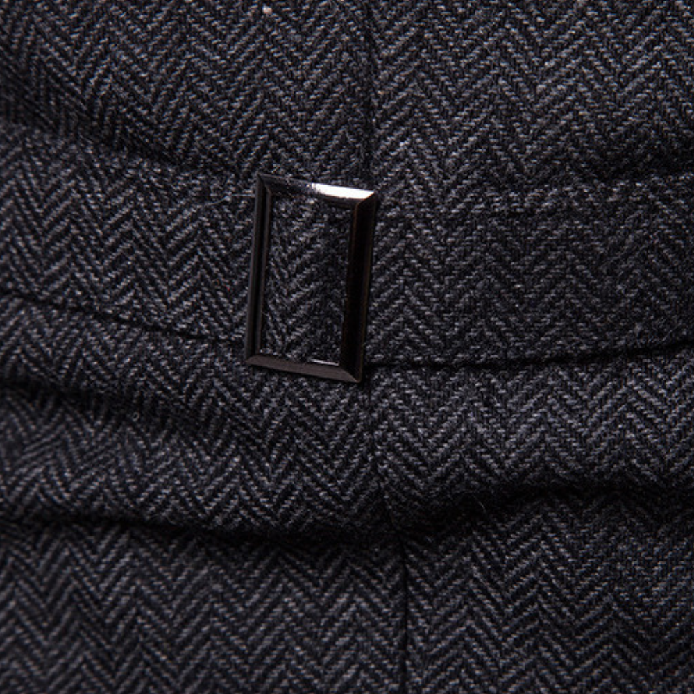 Man wearing a sophisticated men's smart casual gilet, styled for a trendy layered look.
