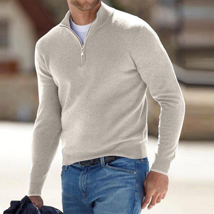 Versatile men's zip-up sweater, perfect for layering. Stylish & comfortable everyday casual outerwear.