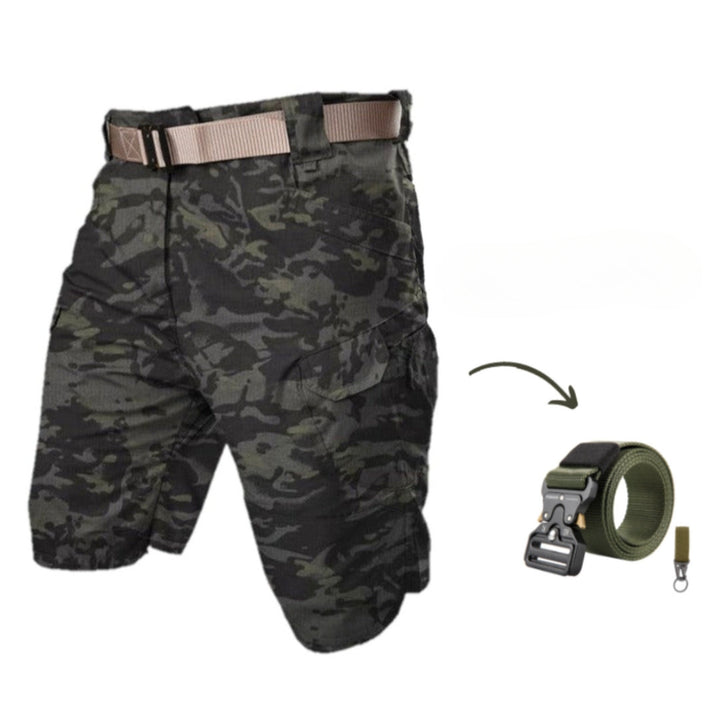 Men's Taro cargo shorts. Features 7 spacious pockets and a free, included adjustable belt for convenience.
