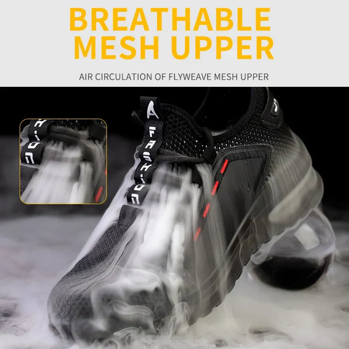 Puncture-resistant men's safety shoes with steel toe. Ultimate protection for demanding jobs.